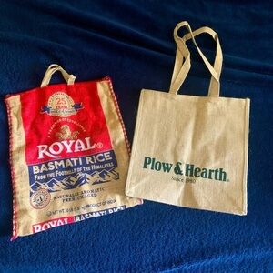 Reusable Burlap bags for shopping groceries